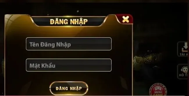 Hộp đăng nhập 789Club gồm ô Tên đăng nhập, Mật khẩu và nút Đăng nhập
